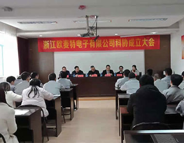 熱烈慶祝浙江歐麥特電子有限公司科學(xué)技術(shù)協(xié)會(huì )成立